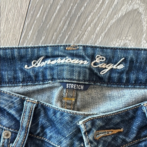 Women's Blue Distressed Jeans - Picture 2 of 6